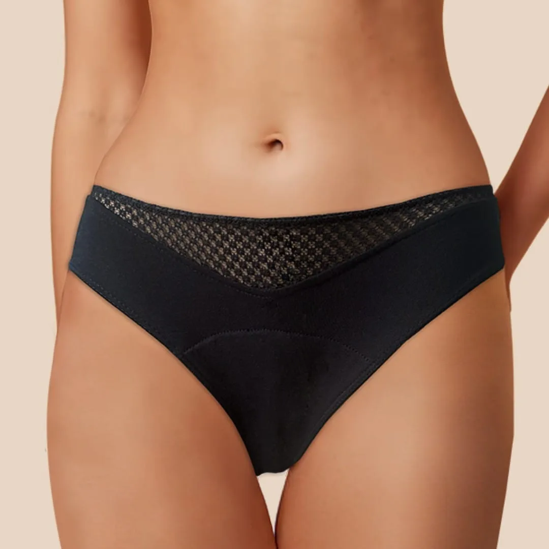 culotte menstruelle avec un bandeau de dentelle charmant pour toutes les pertes quotidiennes : pertes blanches, post-partum, fuites urinaires...