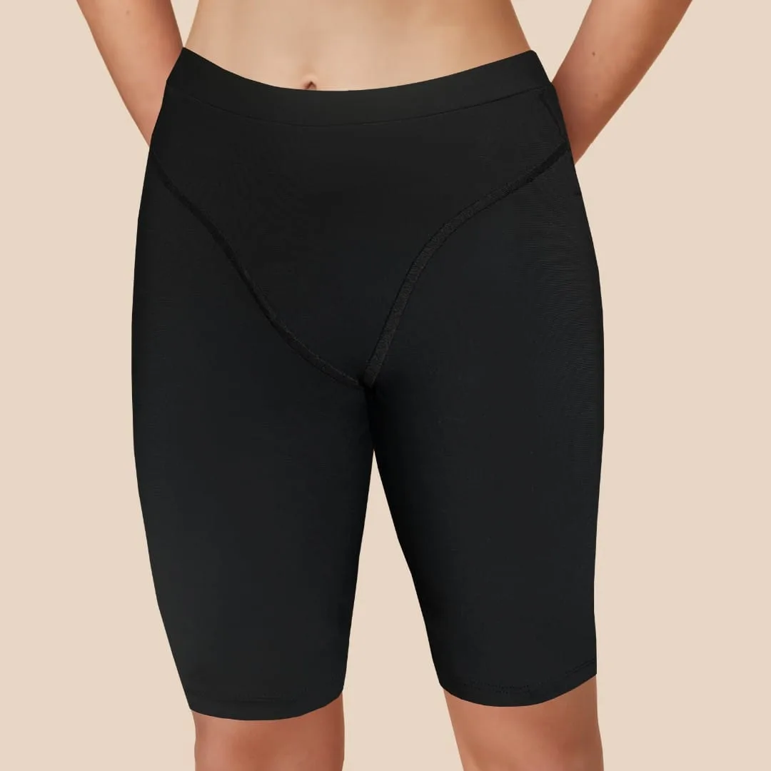 short menstruel long avec des coutures galbante, adapté pour les règles et les pertes quotidiennes : pertes blanches, post-partum, fuites urinaires...